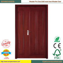Barato puerta Interior Panel de madera puertas puerta piel